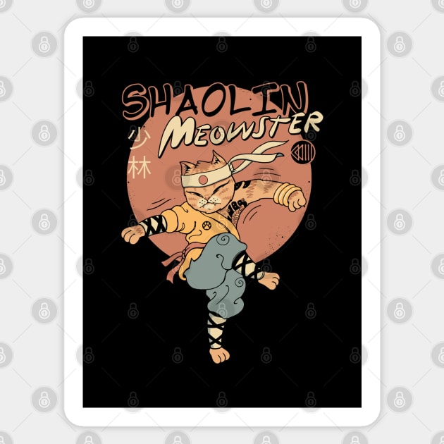 Shaolin Meowster Sticker by Vincent Trinidad Art